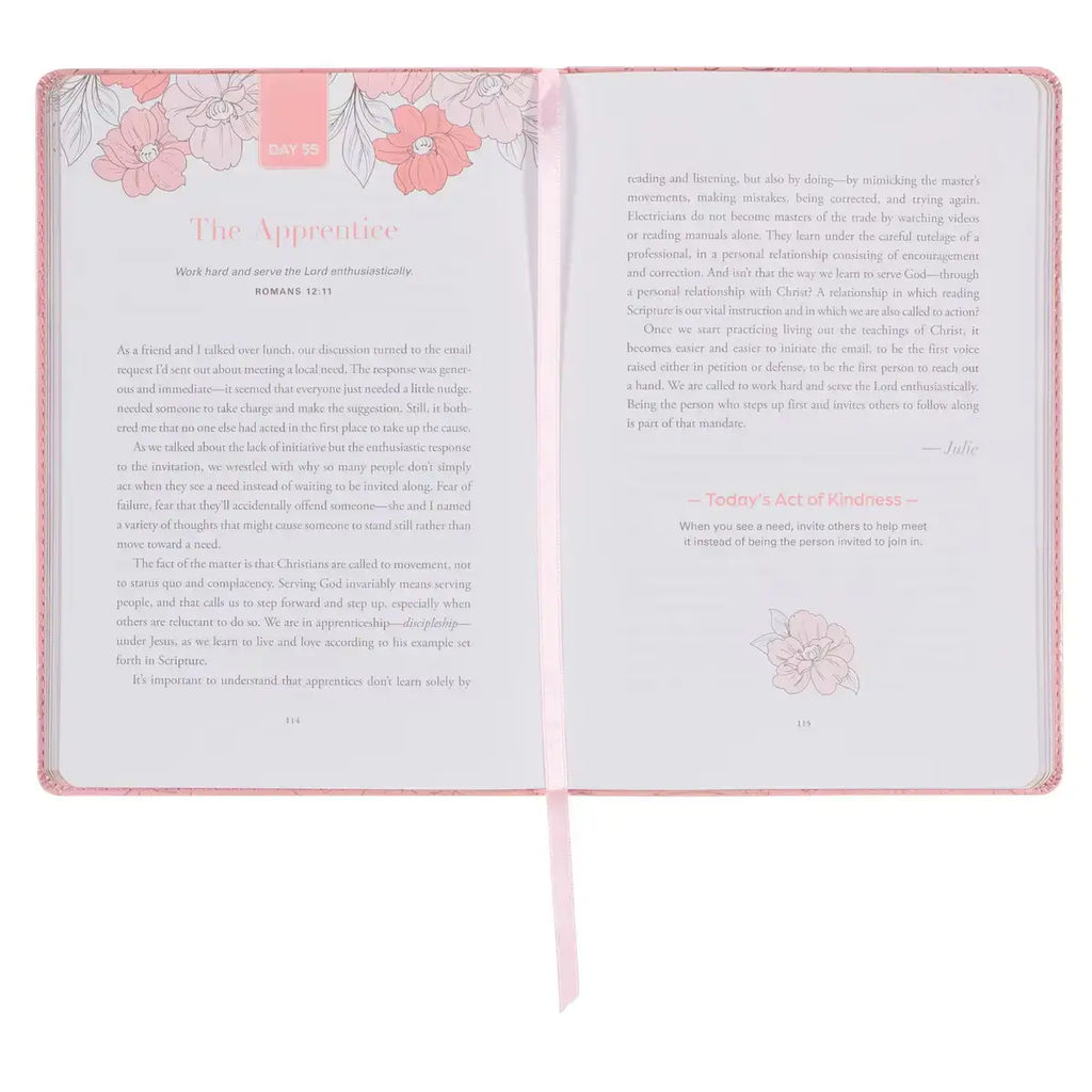 100 Acts of Kindness Pink Faux Leather Devotional