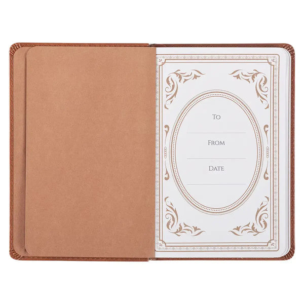 101 Devotions for Men Tawny Brown Faux Leather Devotional - 1 Timothy 6:11