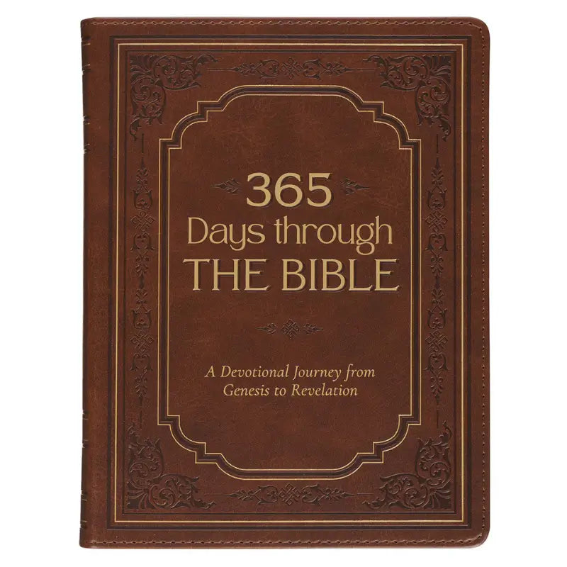 365 Days through the Bible Chestnut Brown Faux Leather Daily Devotional Main image