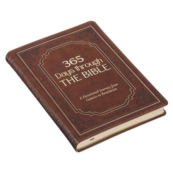 365 Days through the Bible Chestnut Brown Faux Leather Daily Devotional