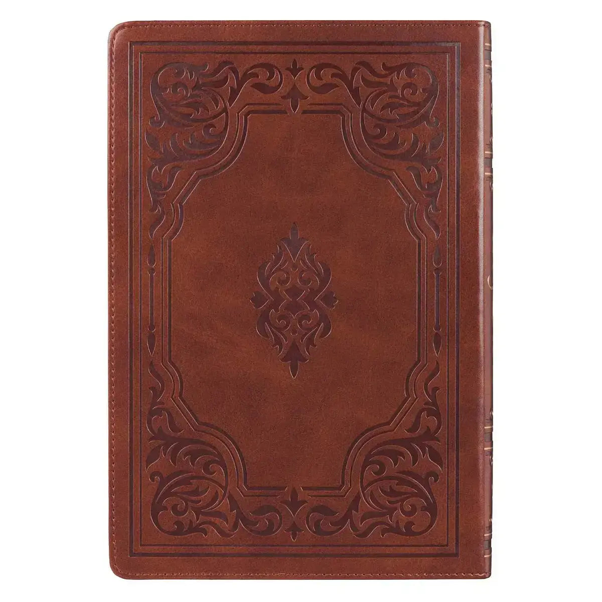 Antiqued Brown Faux Leather Large Print Thinline King James Version Bible with Thumb Index Secondary image