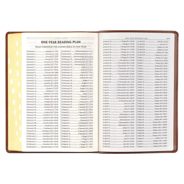Antiqued Brown Faux Leather Large Print Thinline King James Version Bible with Thumb Index