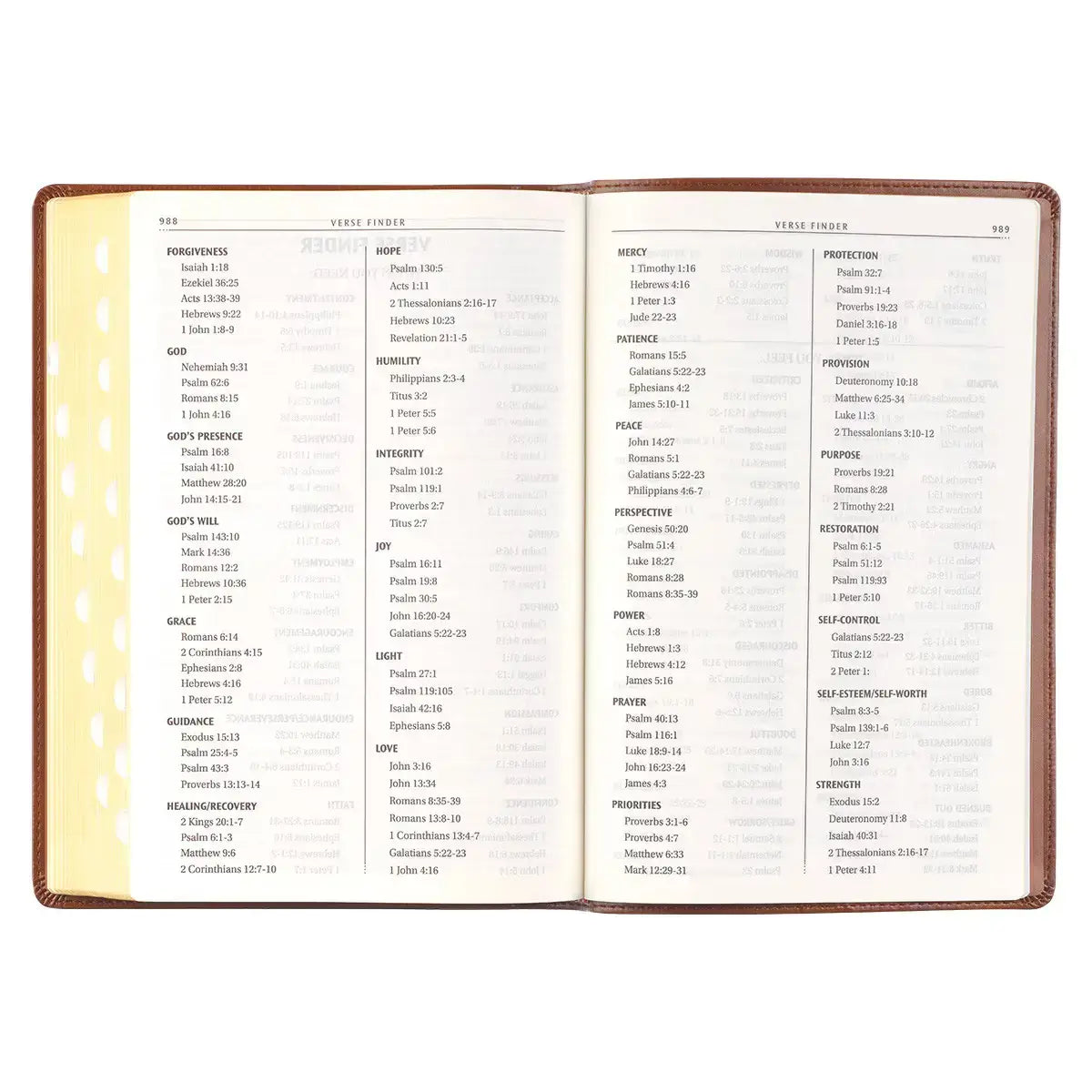Antiqued Brown Faux Leather Large Print Thinline King James Version Bible with Thumb Index