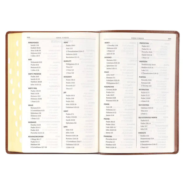 Antiqued Brown Faux Leather Large Print Thinline King James Version Bible with Thumb Index