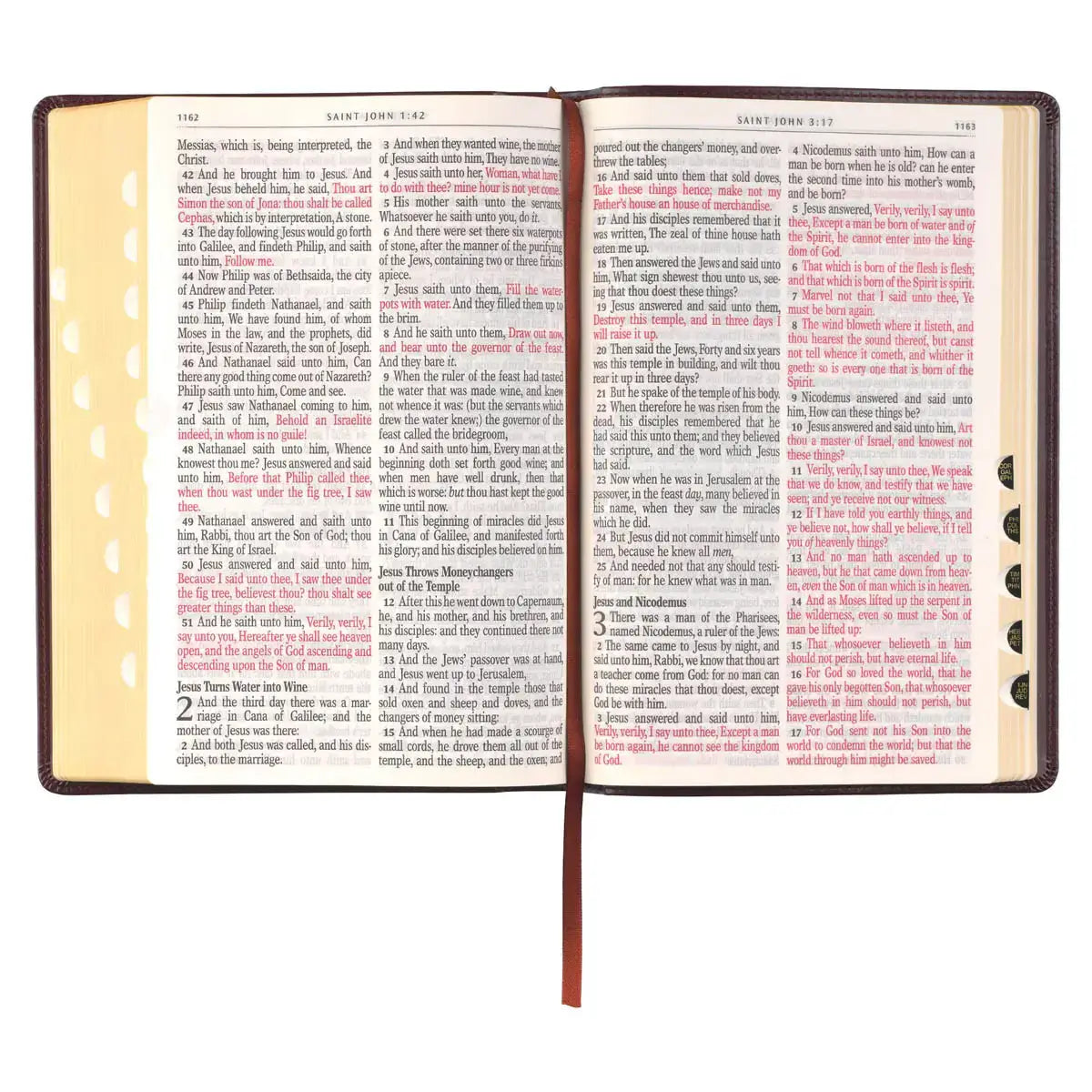 Antiqued Dark Brown Faux Leather Giant Print Full-size King James Version Bible with Thumb Index