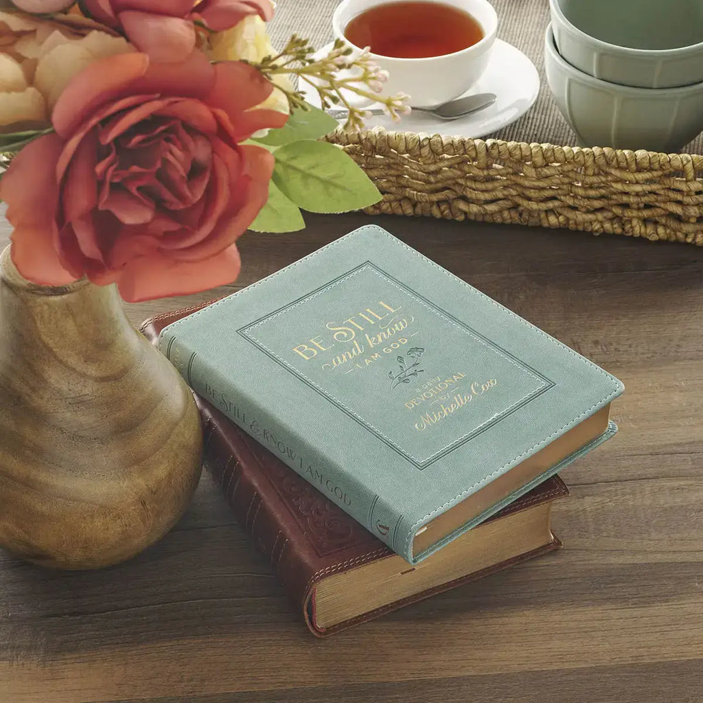 Be Still & Know I Am God Dusty Teal Faux Leather Devotional
