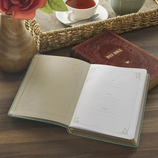 Be Still & Know I Am God Dusty Teal Faux Leather Devotional