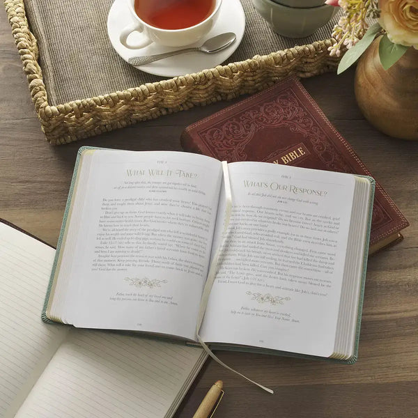 Be Still & Know I Am God Dusty Teal Faux Leather Devotional