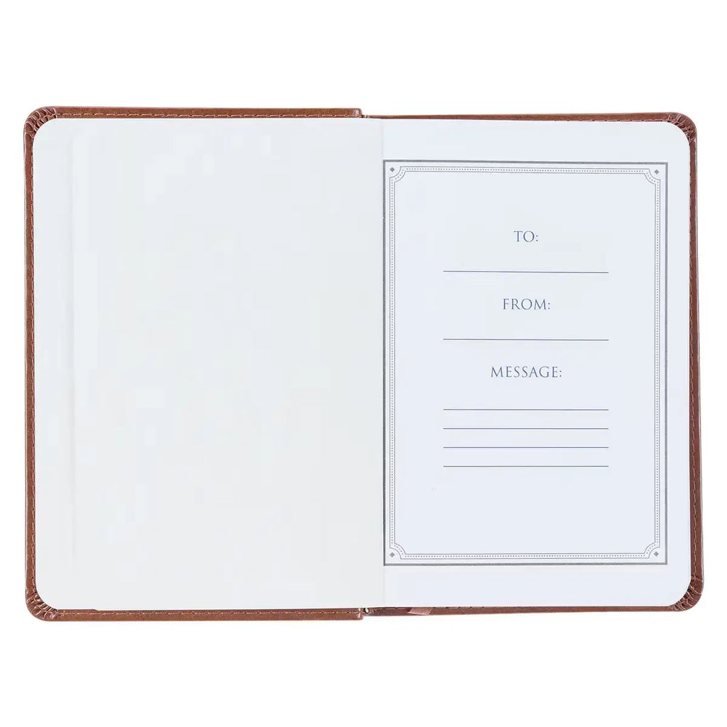 Be Strong & Steadfast Brown Faux Leather Daily Devotional