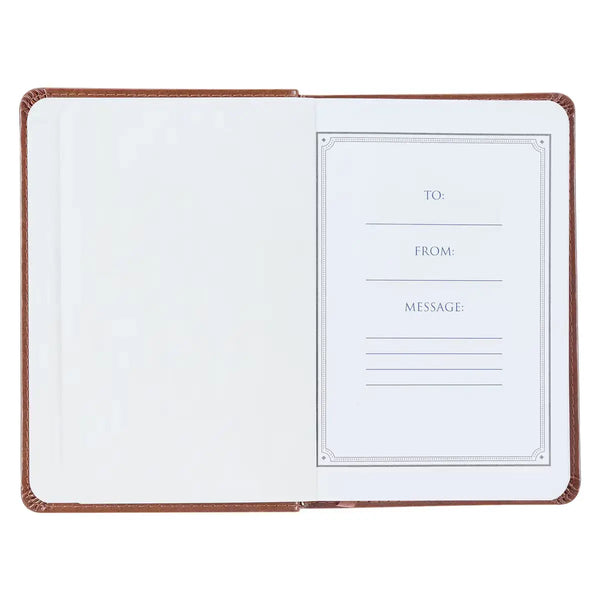 Be Strong & Steadfast Brown Faux Leather Daily Devotional