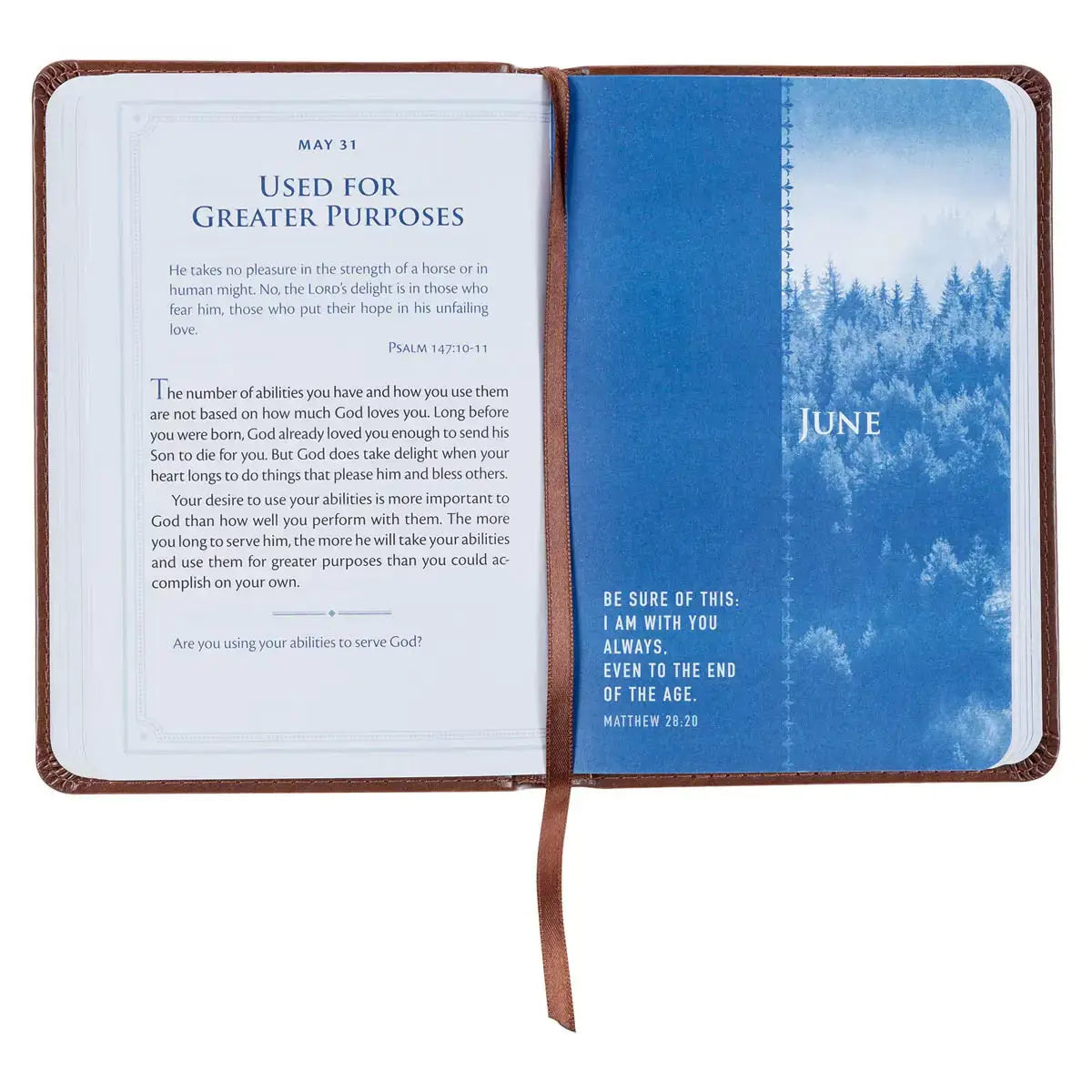 Be Strong & Steadfast Brown Faux Leather Daily Devotional