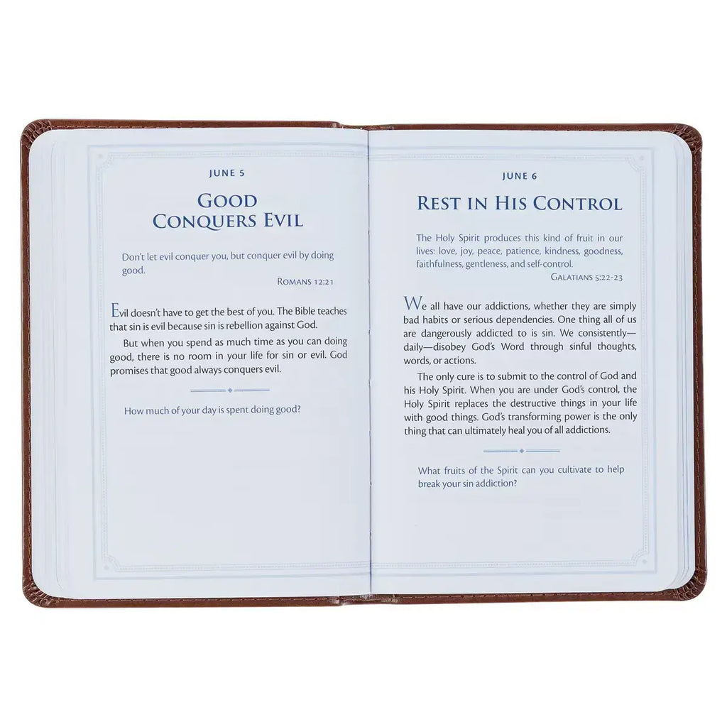 Be Strong & Steadfast Brown Faux Leather Daily Devotional