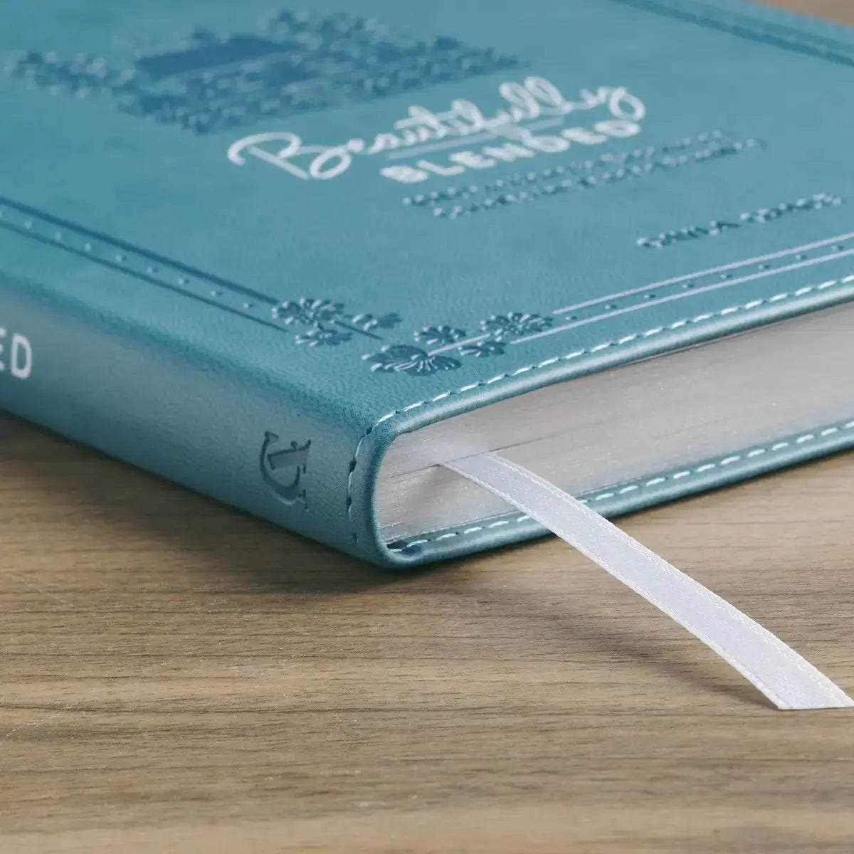 Beautifully Blended Blue Faux Leather Daily Devotional for Couples