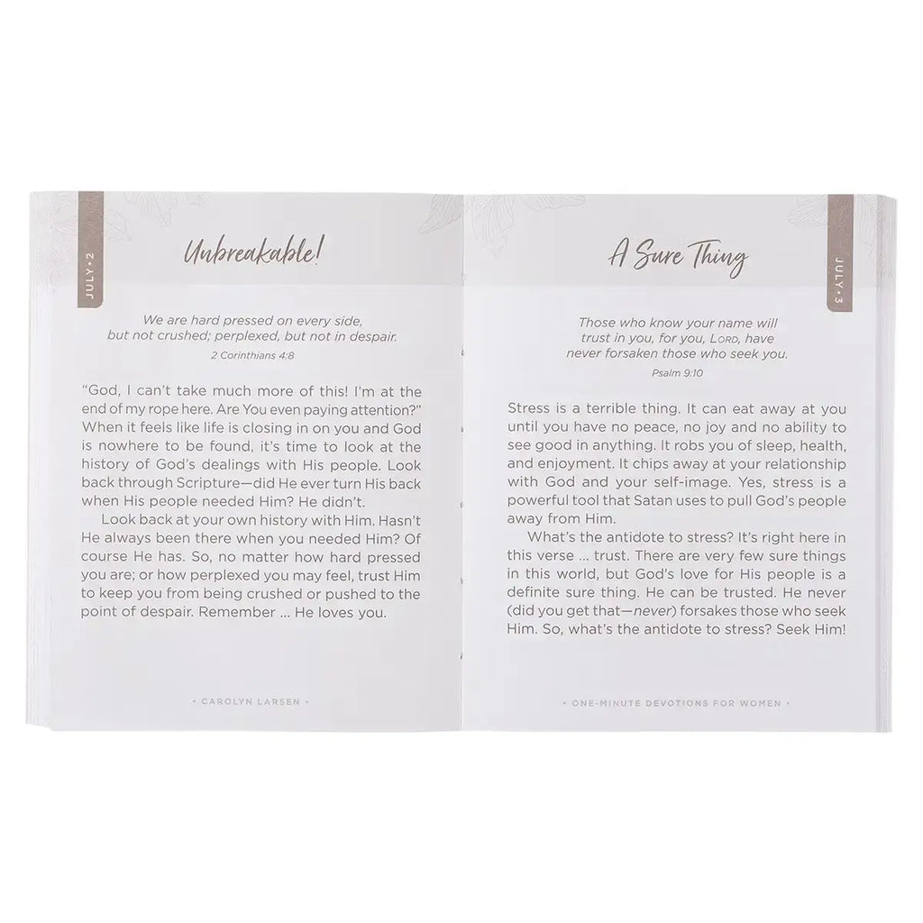 Beige Softcover One-minute Devotions for Women