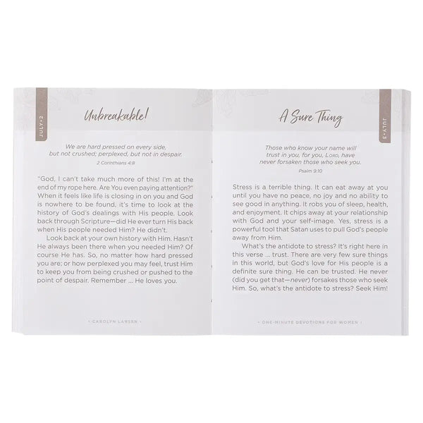 Beige Softcover One-minute Devotions for Women