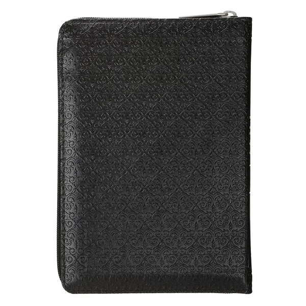 Black Faux Leather Compact King James Version Bible with Zippered Closure