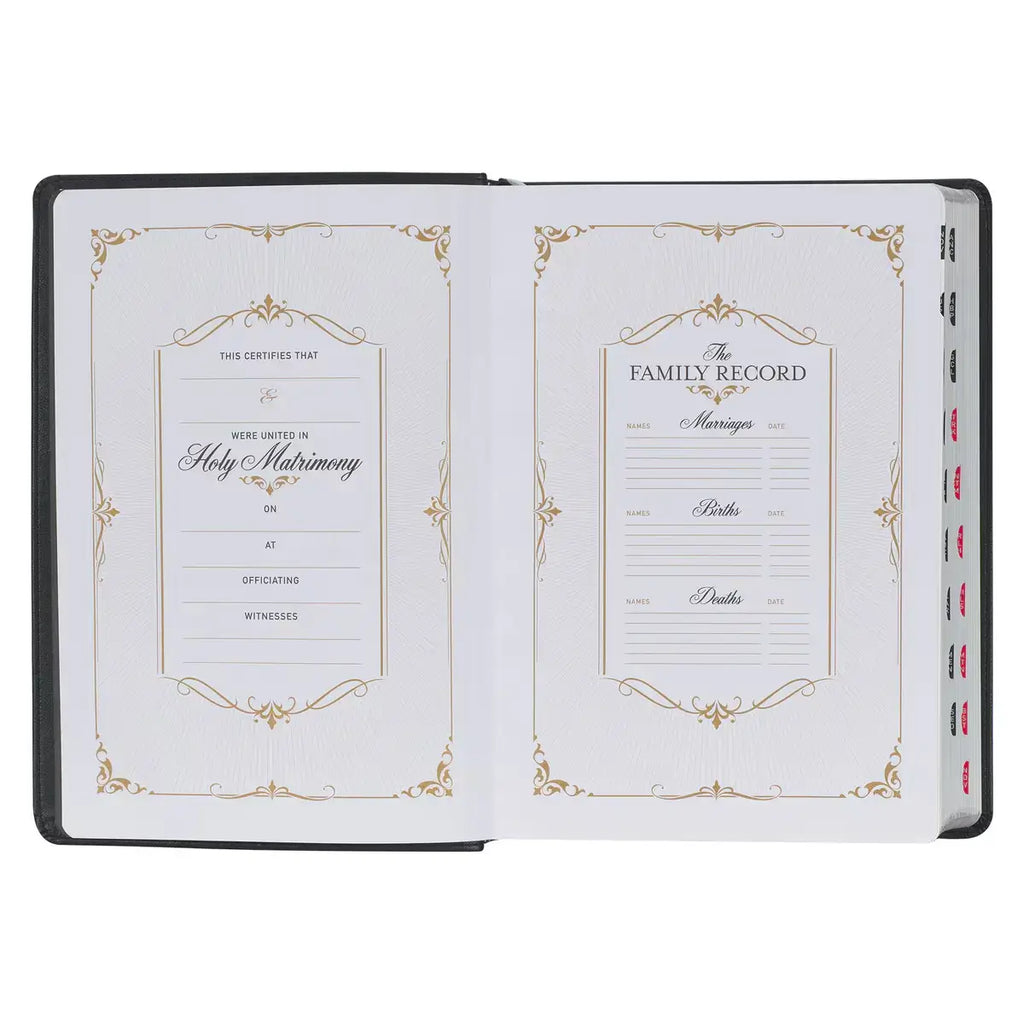 Black Faux Leather King James Study Bible with Thumb Index