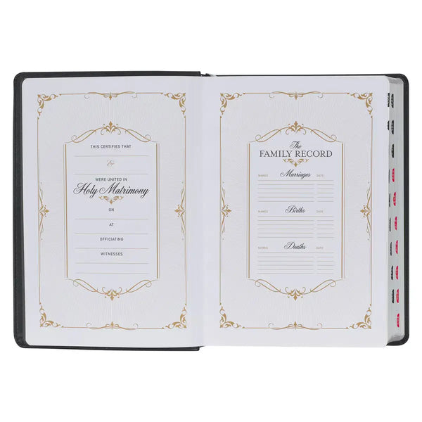 Black Faux Leather King James Study Bible with Thumb Index