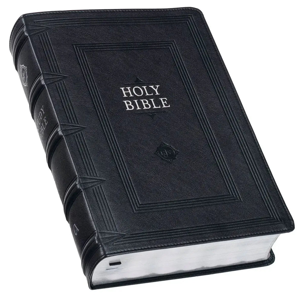 Black Faux Leather King James Study Bible with Thumb Index