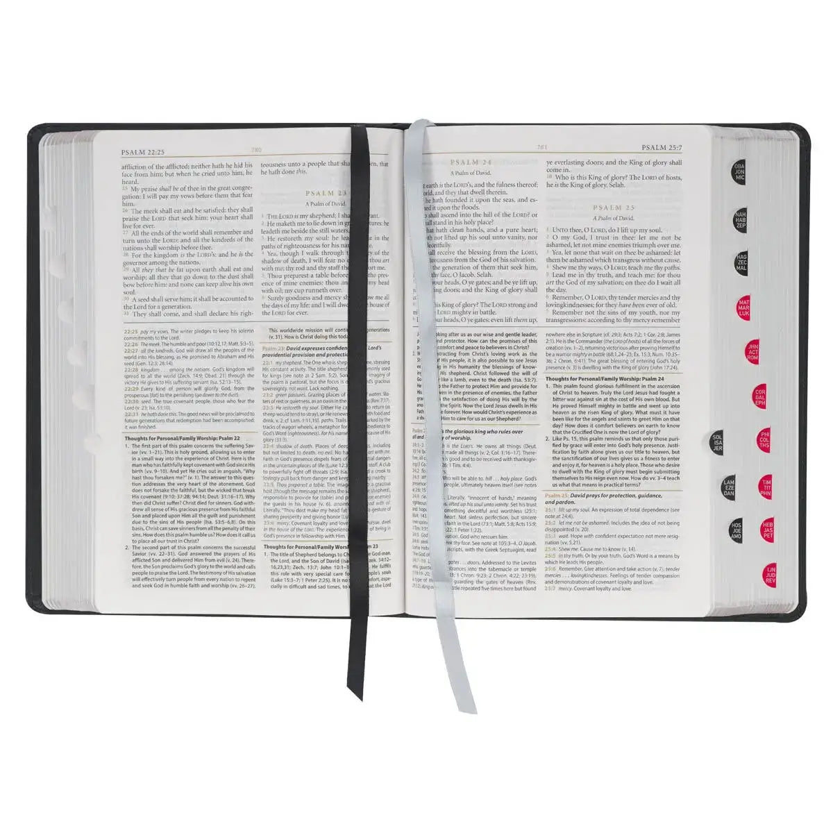Black Faux Leather King James Study Bible with Thumb Index
