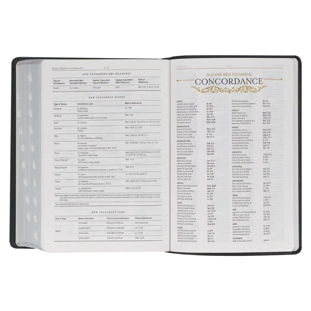 Black Faux Leather King James Study Bible with Thumb Index