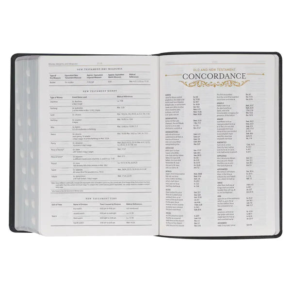 Black Faux Leather King James Study Bible with Thumb Index
