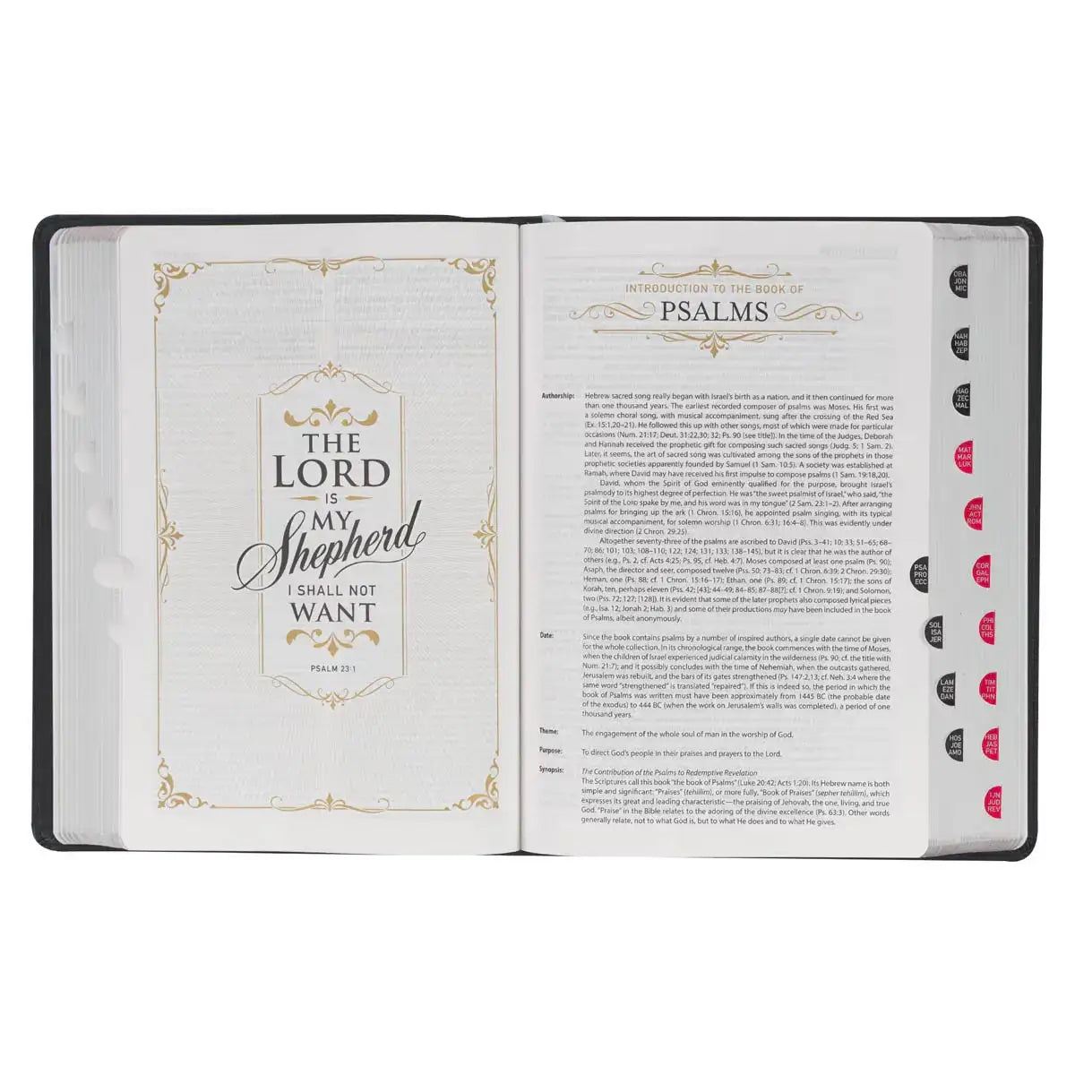Black Faux Leather King James Study Bible with Thumb Index