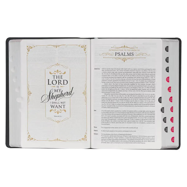 Black Faux Leather King James Study Bible with Thumb Index