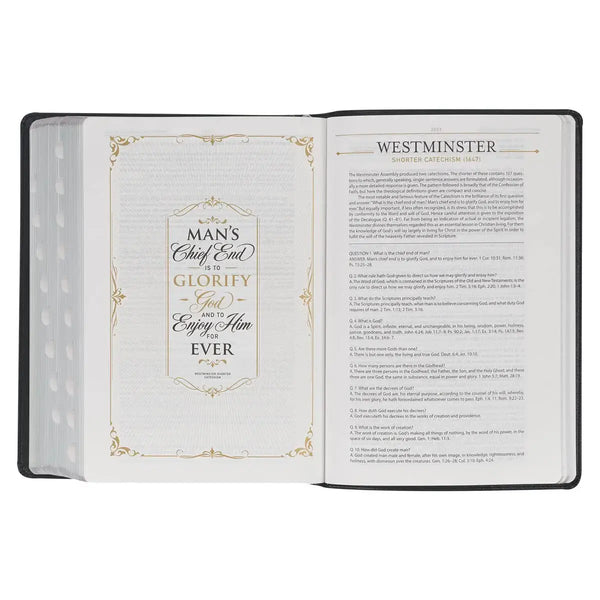 Black Faux Leather King James Study Bible with Thumb Index