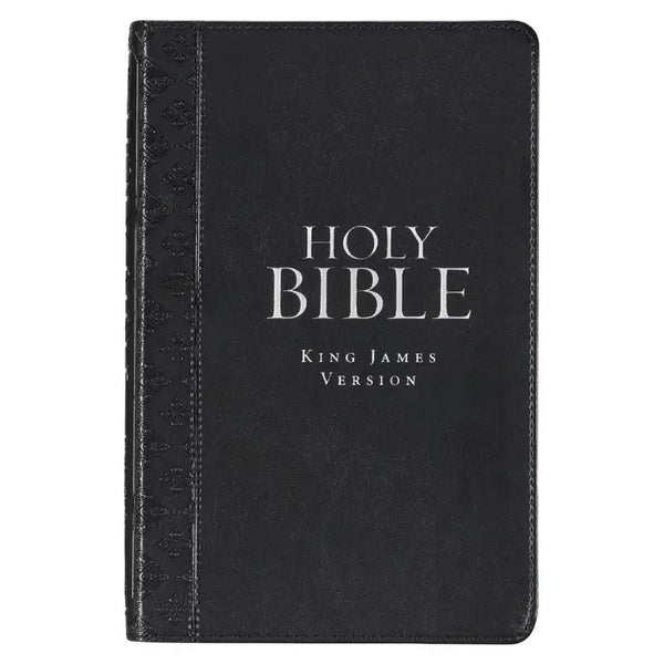Black Faux Leather King James Version Deluxe Gift Bible with Thumb Index