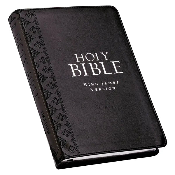 Black Faux Leather King James Version Deluxe Gift Bible with Thumb Index