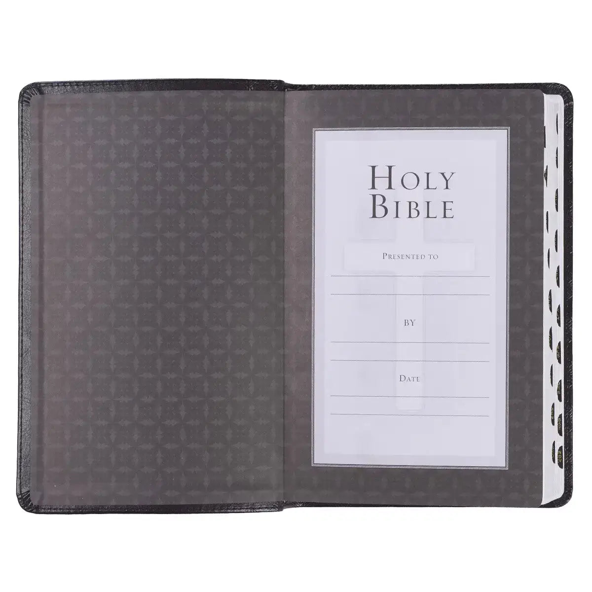 Black Faux Leather King James Version Deluxe Gift Bible with Thumb Index
