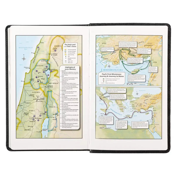 Black Faux Leather King James Version Deluxe Gift Bible with Thumb Index