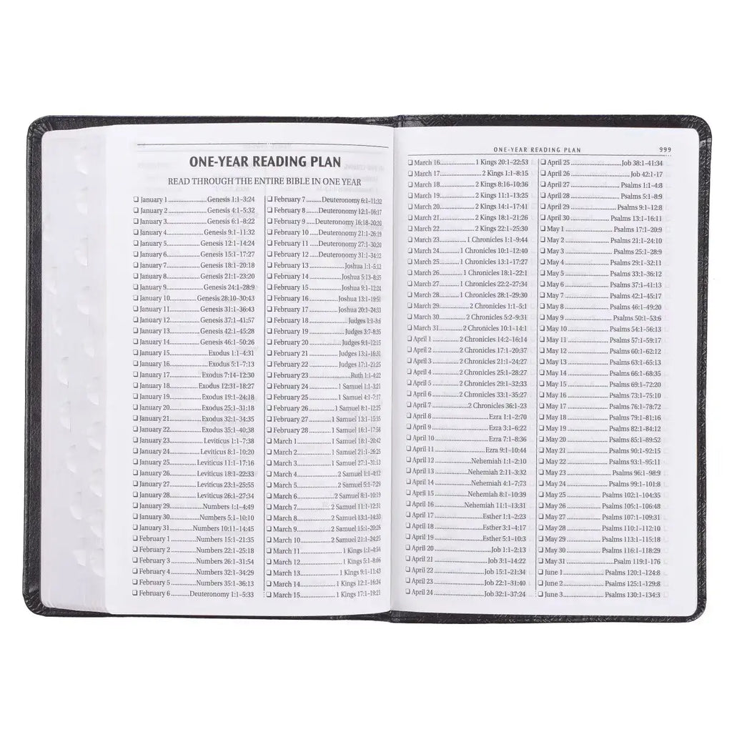 Black Faux Leather King James Version Deluxe Gift Bible with Thumb Index