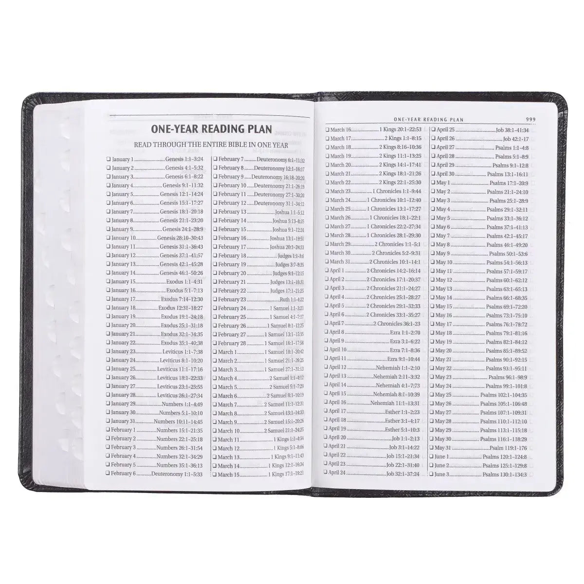 Black Faux Leather King James Version Deluxe Gift Bible with Thumb Index