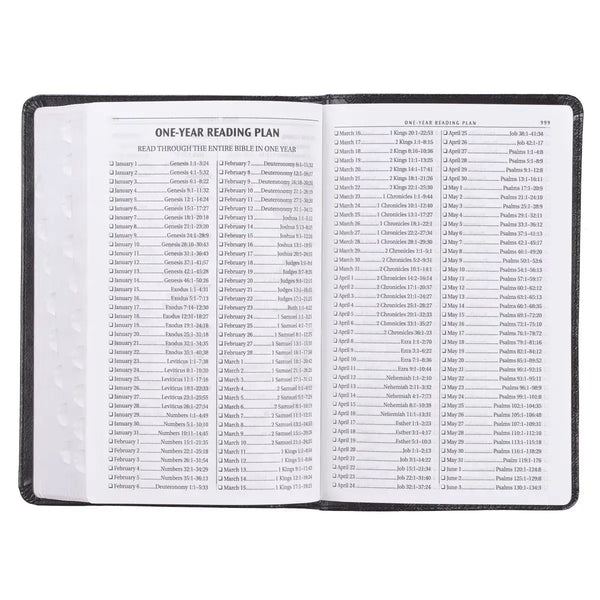 Black Faux Leather King James Version Deluxe Gift Bible with Thumb Index