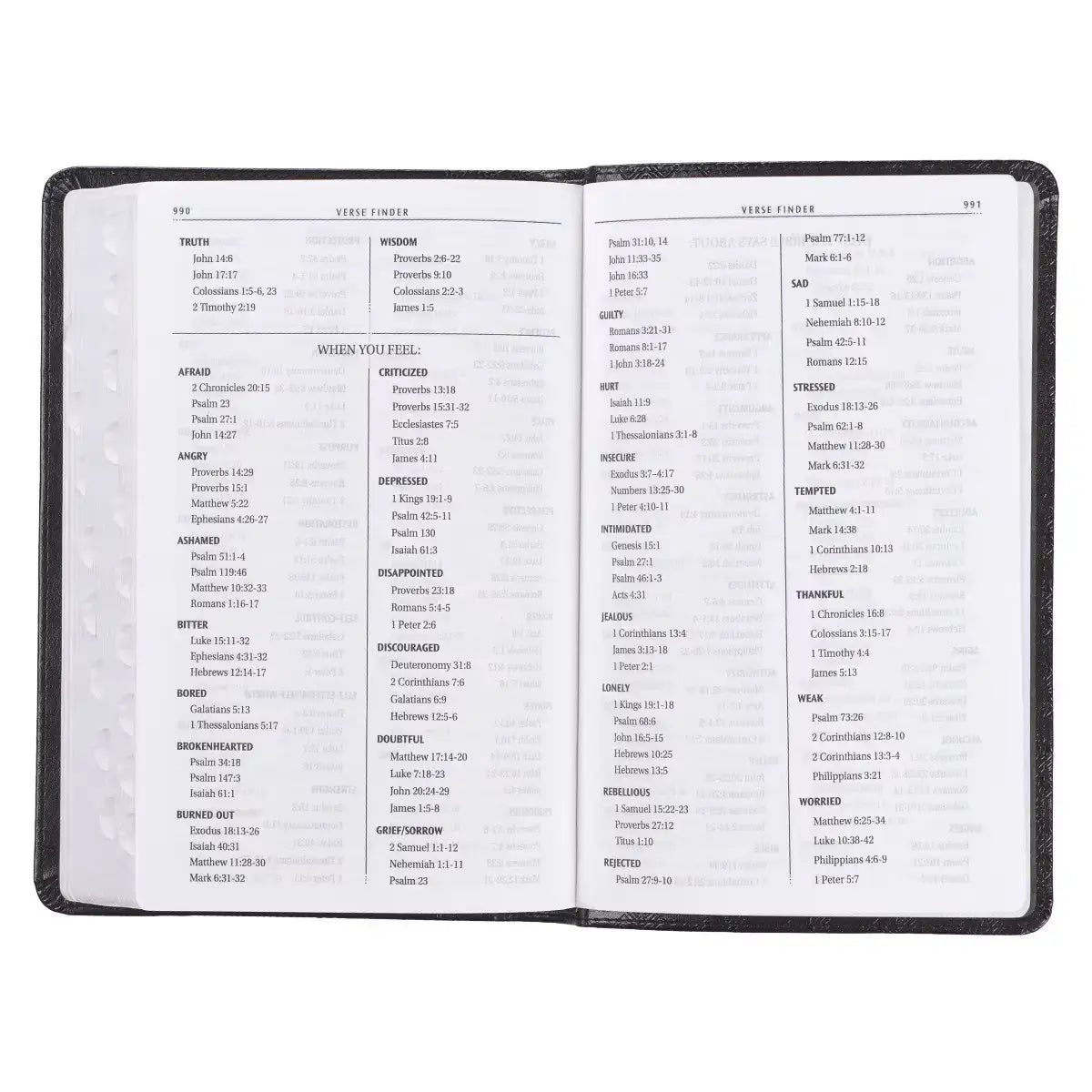 Black Faux Leather King James Version Deluxe Gift Bible with Thumb Index