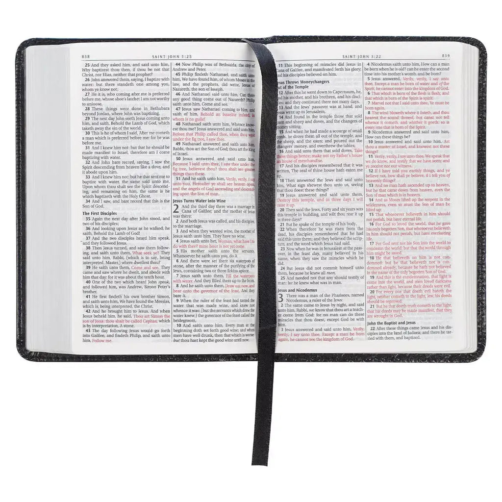 Black Faux Leather King James Version Pocket Bible