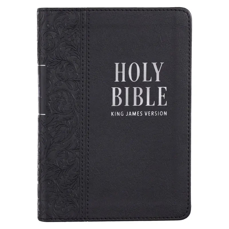 Black Faux Leather Large Print Compact King James Version Bible Main image