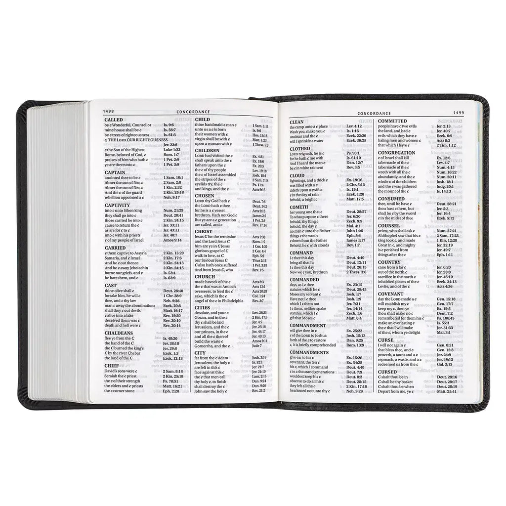 Black Faux Leather Large Print Compact King James Version Bible
