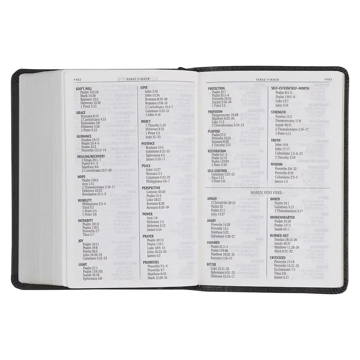 Black Faux Leather Large Print Compact King James Version Bible