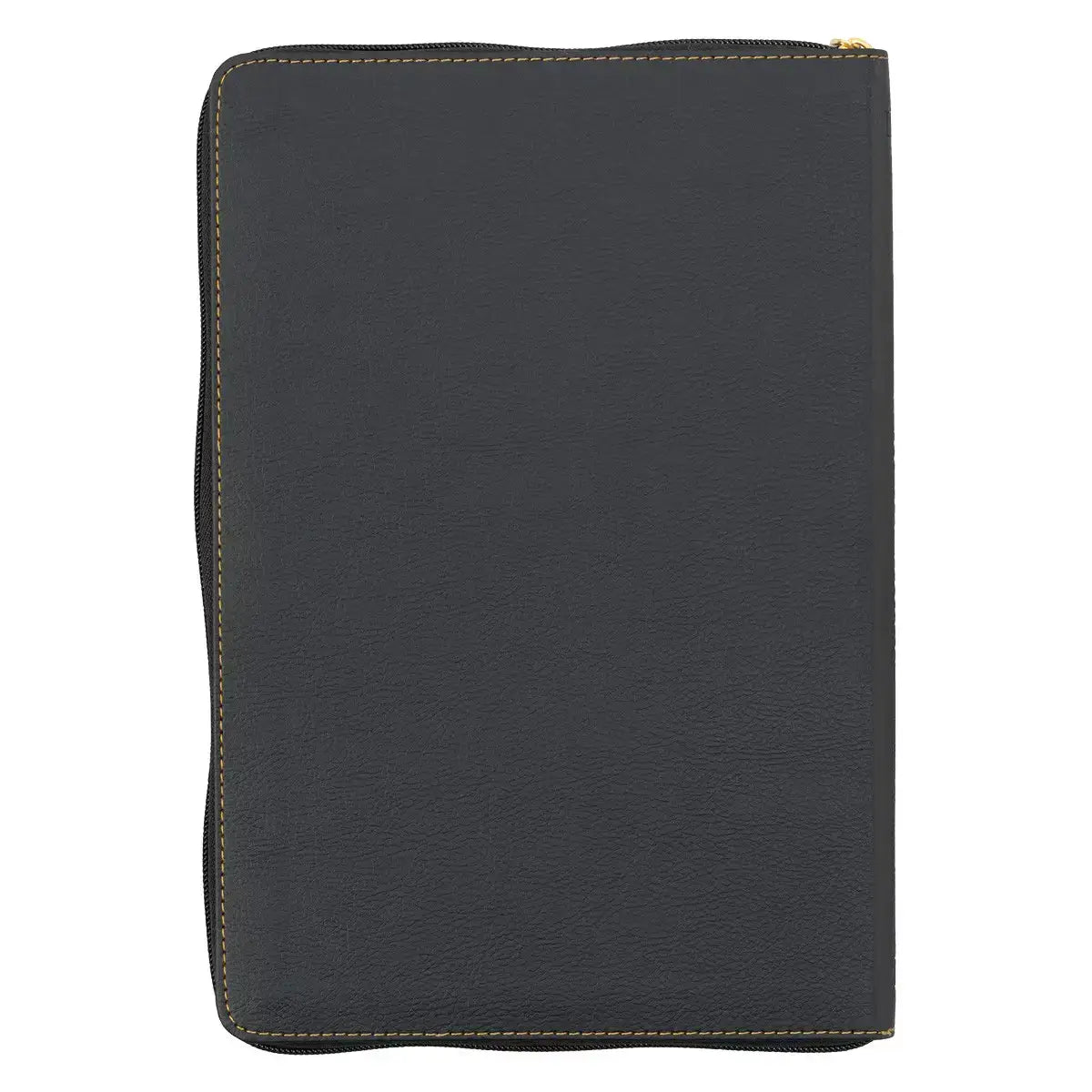 Black Faux Leather Large Print Thinline KJV Bible with Thumb Index & Zippered Closure Secondary image