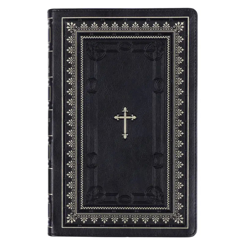Black Framed Faux Leather King James Version Deluxe Gift Bible with Thumb Index Main image