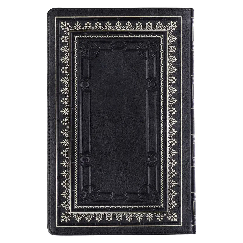 Black Framed Faux Leather King James Version Deluxe Gift Bible with Thumb Index