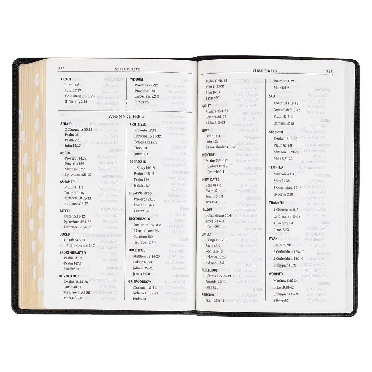 Black Framed Faux Leather King James Version Deluxe Gift Bible with Thumb Index