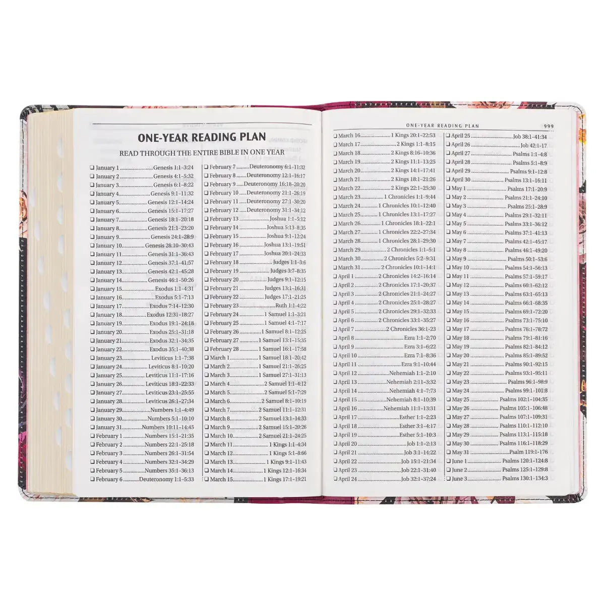 Black & Burgundy Floral Faux Leather Large Print Thinline King James Version Bible with Thumb Index