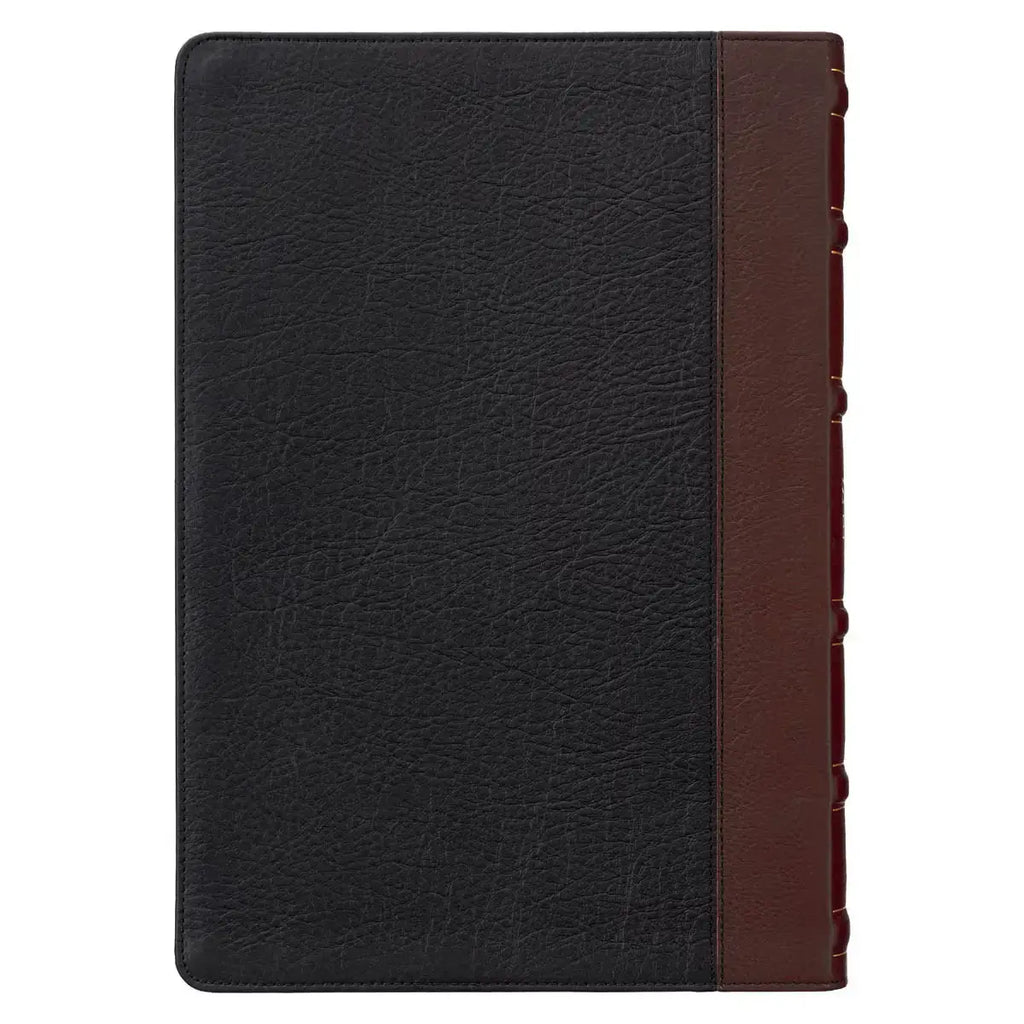 Black & Burgundy Full-Grain Leather Large Print King James Version Study Bible with Thumb Index