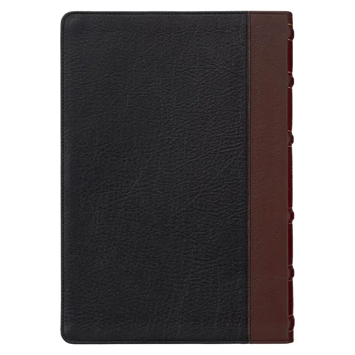 Black & Burgundy Full-Grain Leather Large Print King James Version Study Bible with Thumb Index