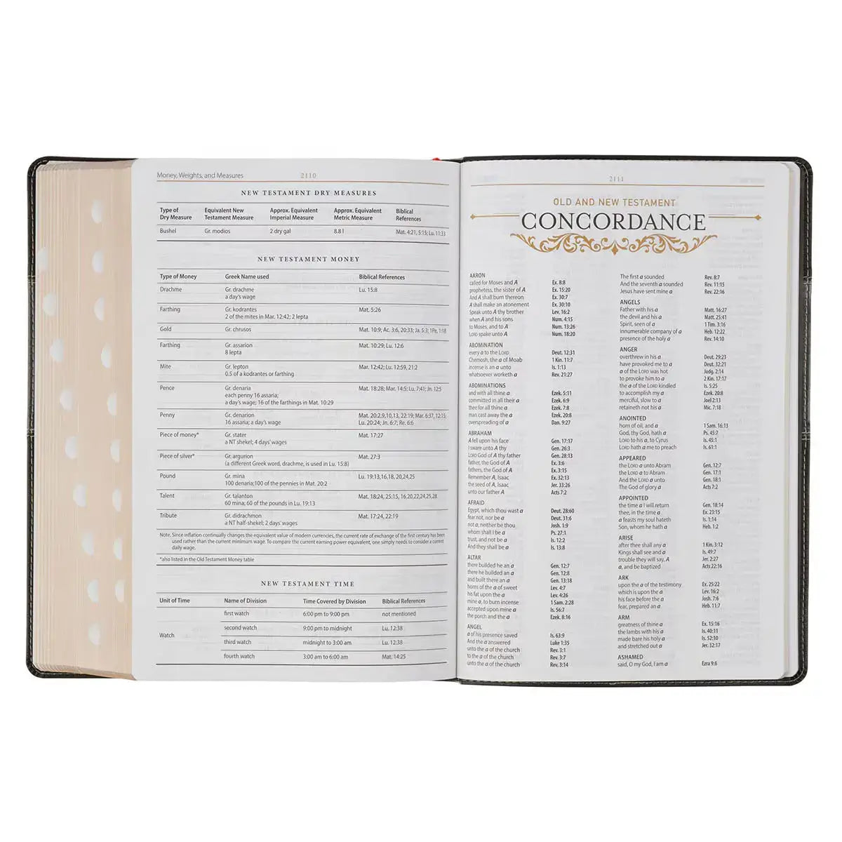 Black & Graphite Faux Leather Large Print King James Version Study Bible with Thumb Index