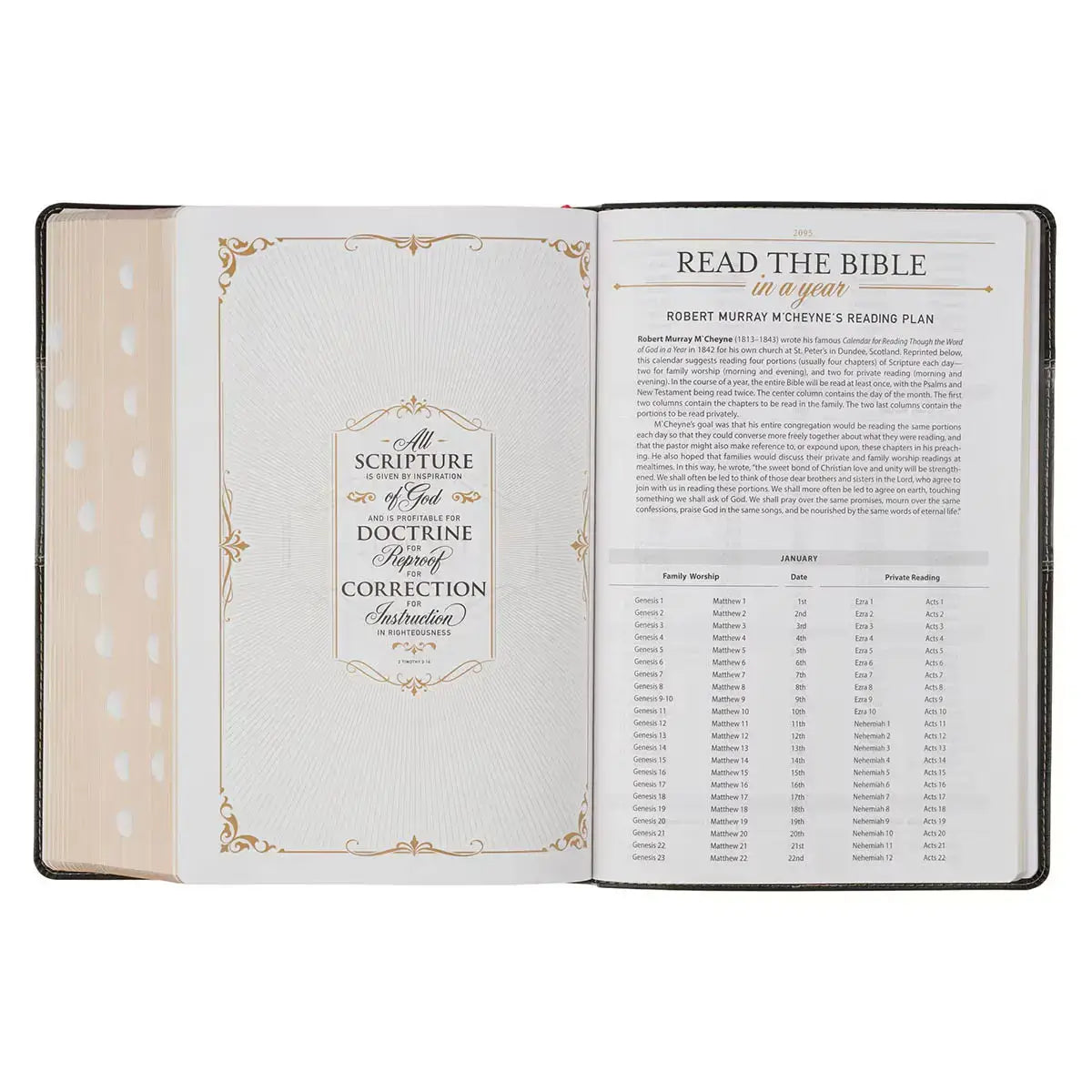 Black & Graphite Faux Leather Large Print King James Version Study Bible with Thumb Index